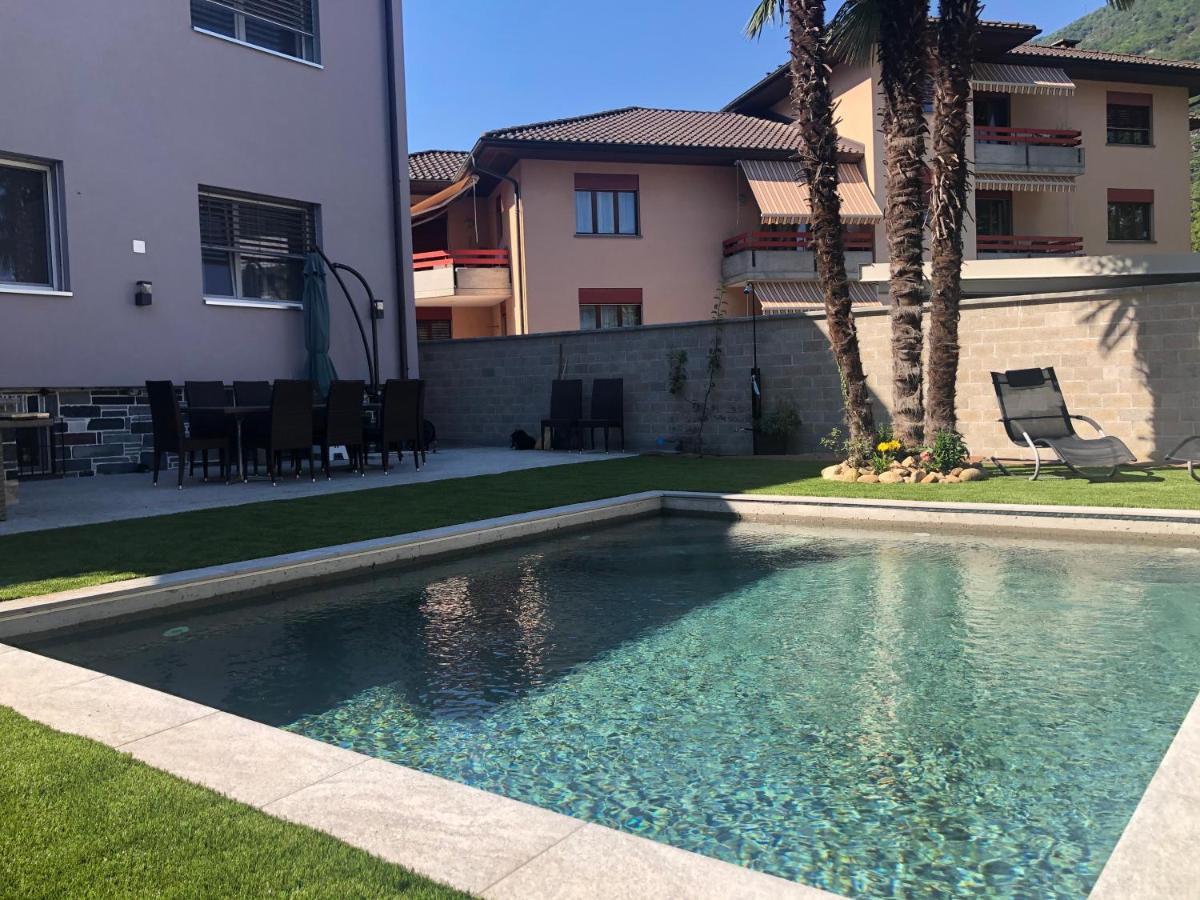 Miranda, Modern Duplex, Garden, Swimming Pool, Parking Lägenhet Losone Exteriör bild